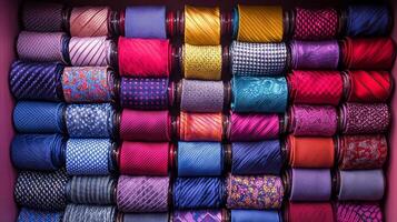 Colorful Ties in Closet Portrait photo