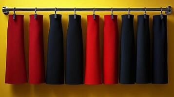 Symmetrical Skirts on Rail photo