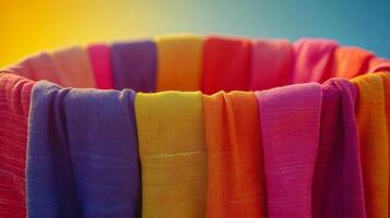 A colorful pile of colorful cloths photo