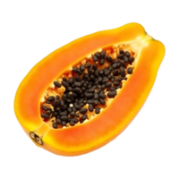Cut Papaya with Seeds High-Quality Exotic Fruit Image png