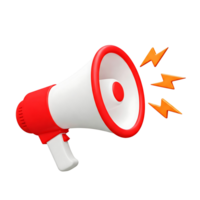 Red and White Megaphone With Sound Waves png