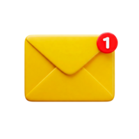 Yellow Envelope with New Message Notification Icon png