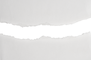 Ripped white paper with torn edges and empty space in center isolated on transparent background png