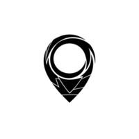 Abstract Geometric Location Pin with Circular Design - Modern Navigation Symbol vector