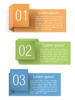 Set of origami folded banners with numbers and place for text vector