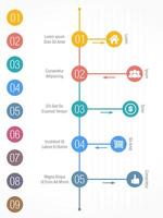 Abstract chart with numbers and icons vector