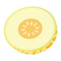 Round melon slice illustration with clean soft colors Great for summer design, healthy food projects, fruit patterns, packaging vector