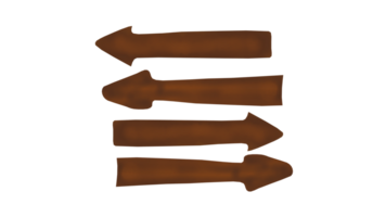 Signage wood directions Wood texture Space to write your message. Illustration. Arrow pointing. Transparent background. png