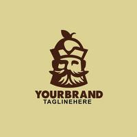 mascot logo of a man with a simple elegant mustache vector