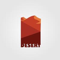desert logo design with minimalist rectangular frame vector