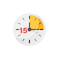 A clock with fifteen minutes left on it vector