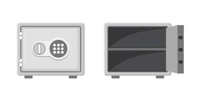 Two open safes with keys on the top vector