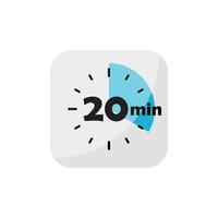 A 20 minute timer icon on a white background vector