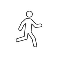 A man running line icon on a white background vector
