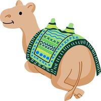 Baby Camel Full Color with Green pattern vector