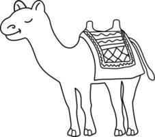 Baby Camel Side way coloring book vector