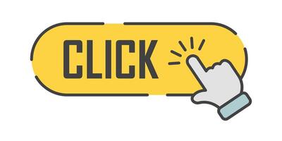 Click button icon illustration on white background vector
