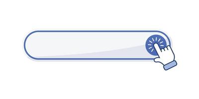 A hand pressing a button on a white button vector