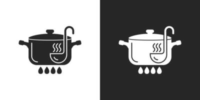 Two icons of a pot and a kettle vector