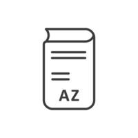 Az - a document icon, line icon, illustration, flat design, isolated on white background vector