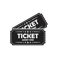 Two tickets on a white background with the words ticket admit one vector