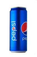 Gaziveren Cyprus -04.04.2025 Refreshing beverage Pepsi can stands tall against a bright backdrop evoking feelings of summer joy and nostalgia for many photo