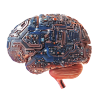 Futuristic Brain with Circuit Boards Artificial Intelligence and Technology Concept png