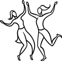 Flowing Dance Line Art Expressive Silhouettes in EPS Format vector
