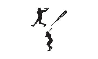 Baseball players in action on the stadium, vector