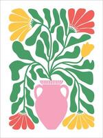 Groovy Retro Floral Art for Print and Design vector