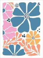 Free Spirited Boho Flower Artwork in Abstract Design vector