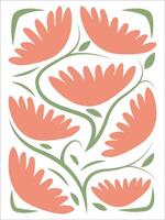 Retro Botanical Artwork with Subtle Grain Texture vector