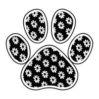 Aesthetic Flowers Paw Print Sublimation Design vector