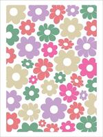 Abstract Boho Floral Design with Retro Flower Vibes vector