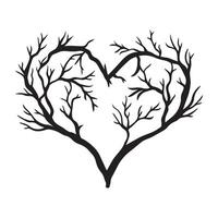 Edgy Heart Design with Thorns and Flowers vector