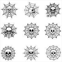 Creepy Skull Hanging in Web Design Bundle vector