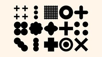 Geometric doodle elements set in retro kids style. Crayon sketch symbols, shapes, zigzags, grids, stars, and waves for fun creative design and school projects vector