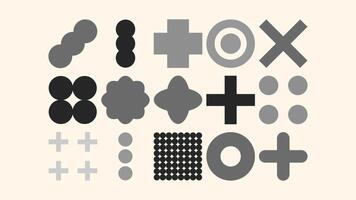 Hand-drawn geometric and abstract patterns in crayon sketch style. Retro and futuristic doodle elements for creative design, posters, stickers, and digital backgrounds vector