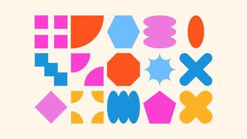 Funny crayon doodle collection of geometric patterns retro symbols, shapes, arrows, waves, and grids. elements for school-themed design and kids print vector