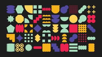 Pastel geometric elements for Instagram templates. Crayon doodles, lines, shapes, and patterns for playful branding, stories, and posts vector
