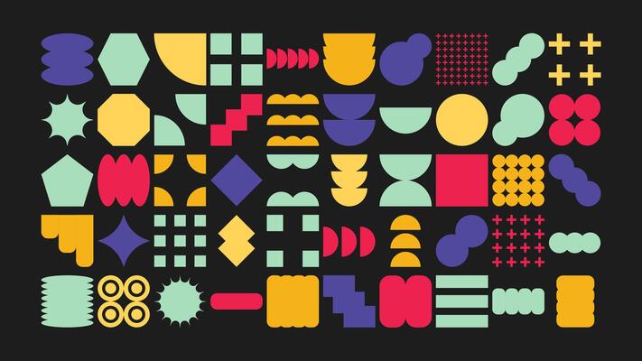 Pastel geometric elements for Instagram templates. Crayon doodles, lines, shapes, and patterns for playful branding, stories, and posts