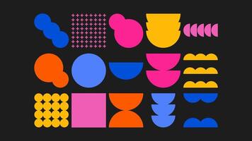 Retro futuristic geometric patterns and hand-drawn shapes in pastel colors. Crayon sketch elements for creative prints, web design, and stationery vector