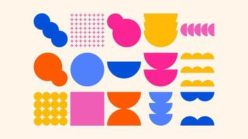 Pastel shapes and graphic patterns. Geometric sketch elements for creative backgrounds, digital design, posters, and kids print decor vector