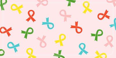 abstract pattern on pink background with colorful ribbon icons. design for banner, poster, greeting card, social media. vector