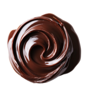 Dark Brown Chocolate Swirl with Glossy Texture on Transparent Background png