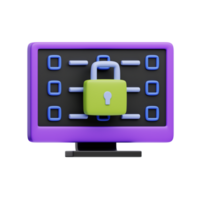 Code Security 3D Object Illustration png