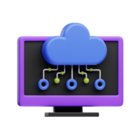 Cloud Computing 3D Object Illustration png
