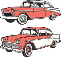 Playful Summer Scene with Retro Car and Beach Icons vector