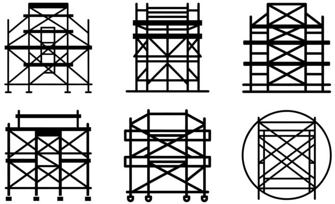 silhouette scaffolding structure
