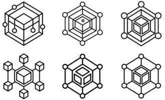 Geometric Cubes Network vector